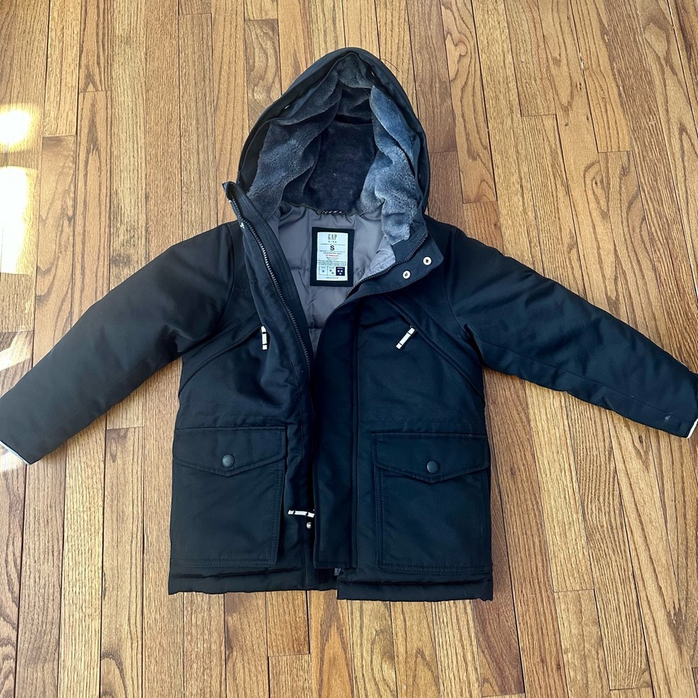 Kids Black Hooded Jacket